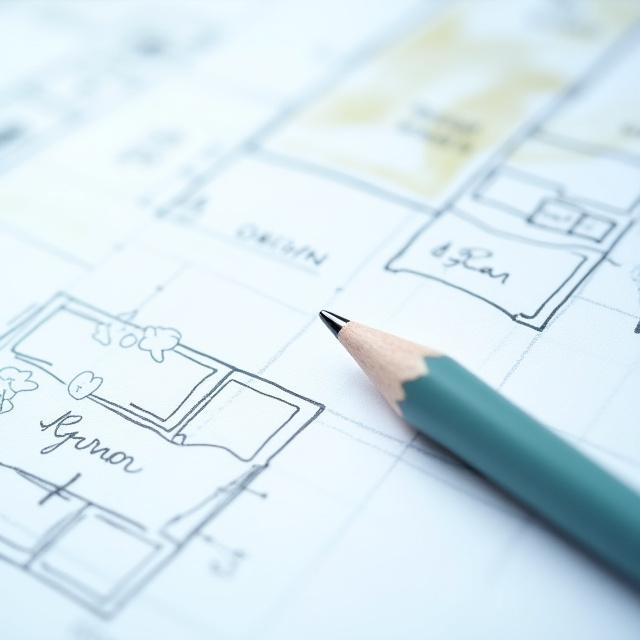 Dettaglio di un progetto di giardino su carta millimetrata.
